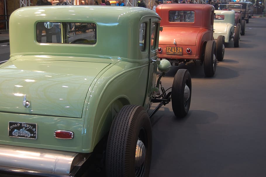oldtimer, traffic jam, classic, mode of transportation, land vehicle HD wallpaper