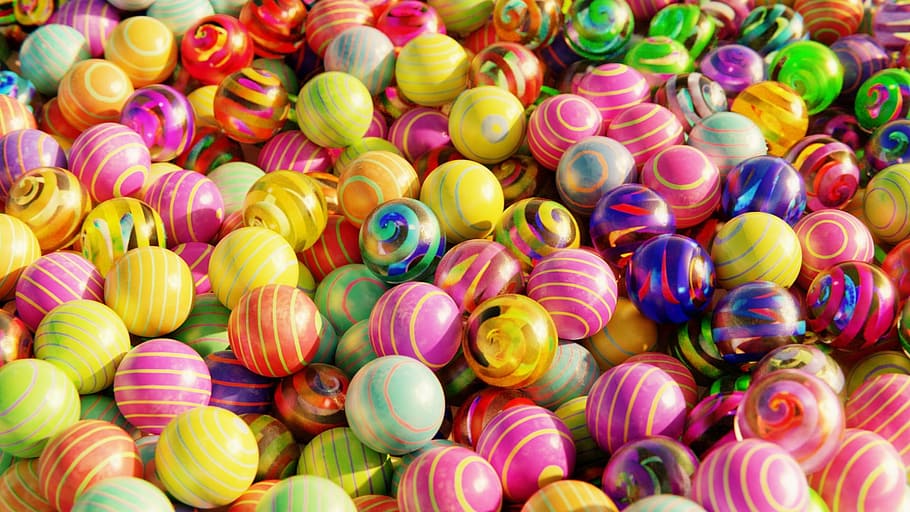 Balls, Color, Shape, Skipjack, Beauty, yellow, bright, multi colored HD wallpaper