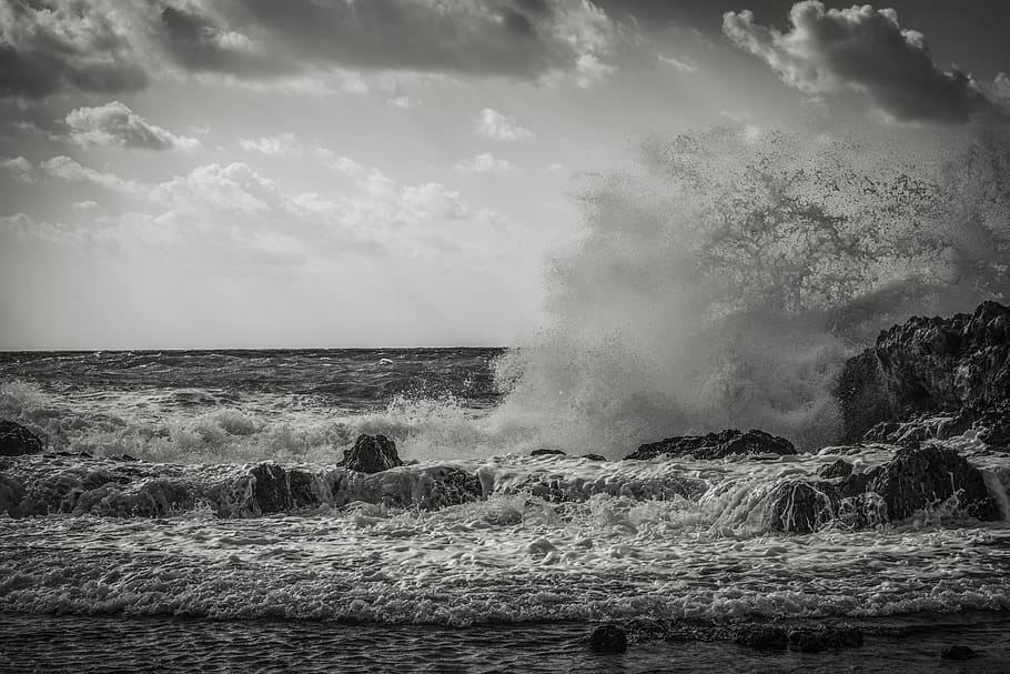 Wave, Crashing, Coast, Water, Nature, sea, beach, power, energy, HD wallpaper