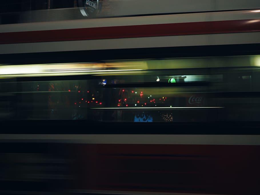 white and red moving train, brown, framed, Coca-Cola, glass HD wallpaper