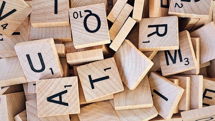 scrabble tile lot, game, letters, play, wood - material, variation HD wallpaper