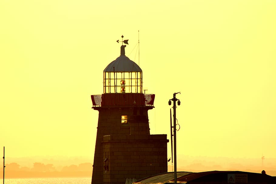 brown brick lighthouse, architecture, building, daymark, ireland HD wallpaper