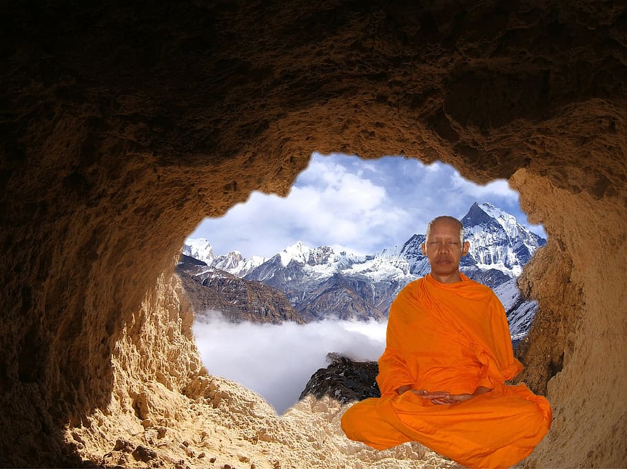 buddhist, monk, buddhism, meditation, enlightenment, religion, HD wallpaper