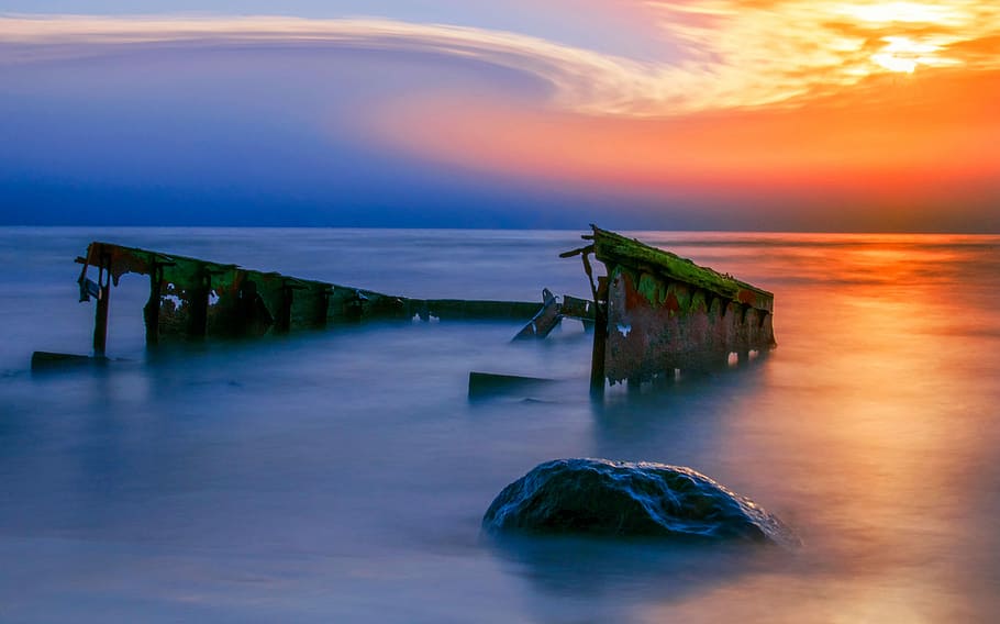 sunset, water, dawn, dusk, outdoors, sky, scenics - nature HD wallpaper