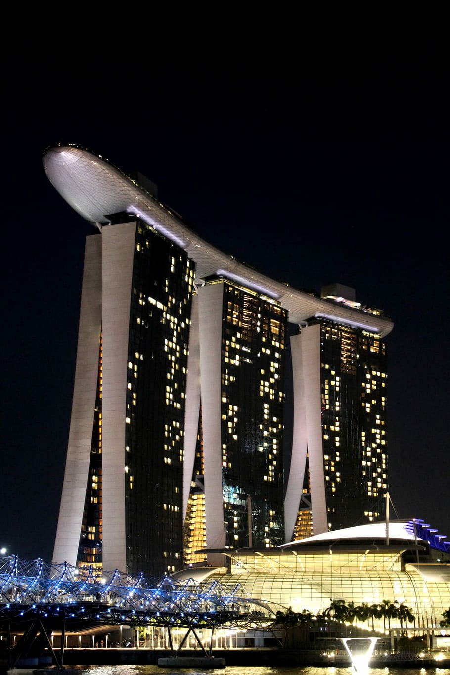 Marina bay and sands, night, architecture, cityscape, famous Place HD wallpaper