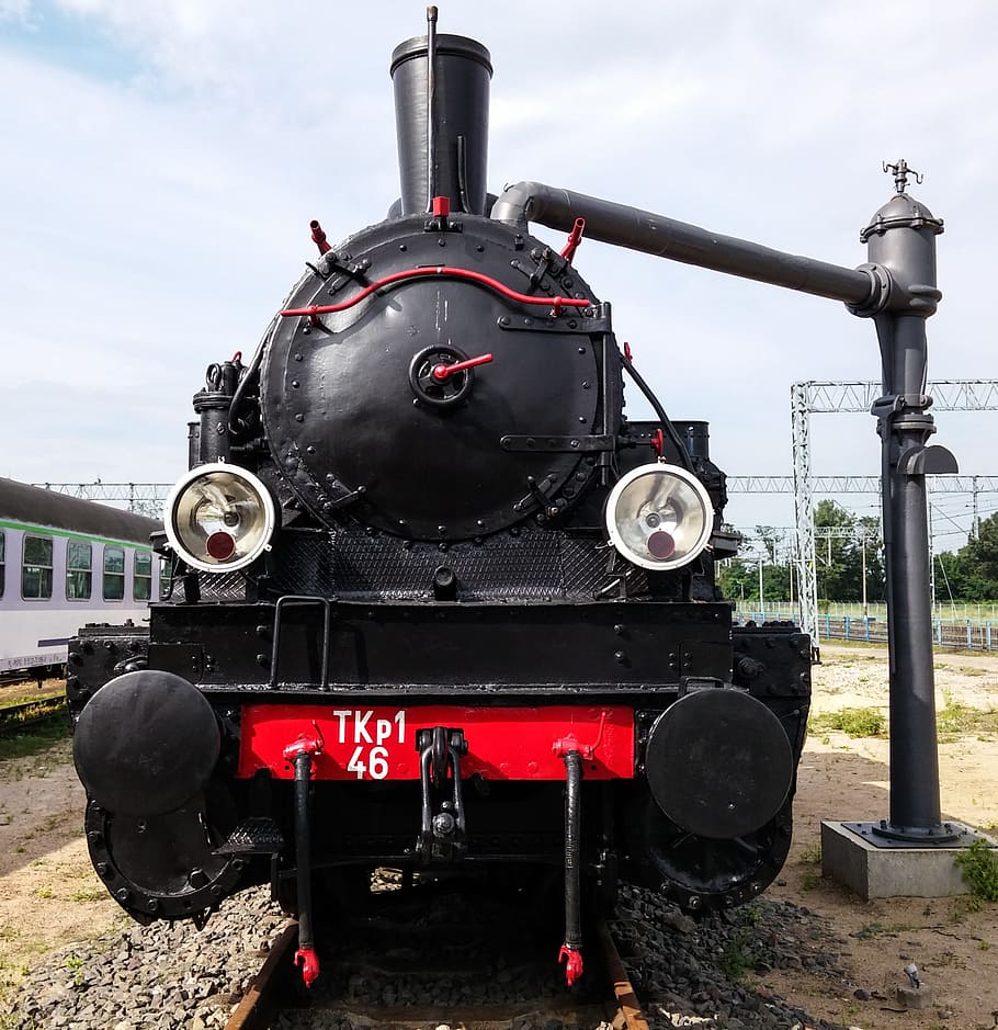 black steam locomotive train, Railway, historic vehicle, old train