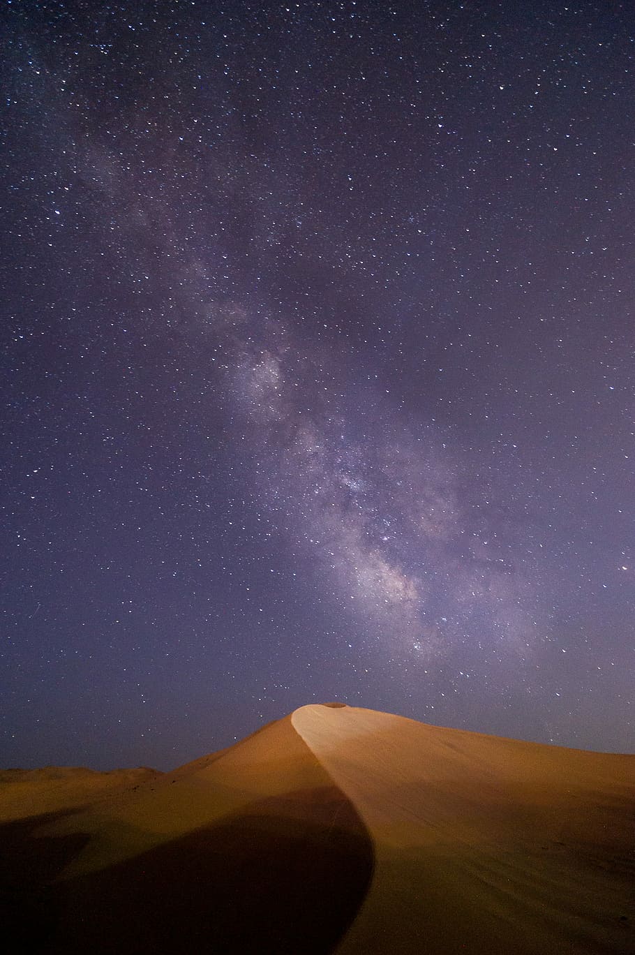 desert under milky way, brown sands, stars, night, sky, dune