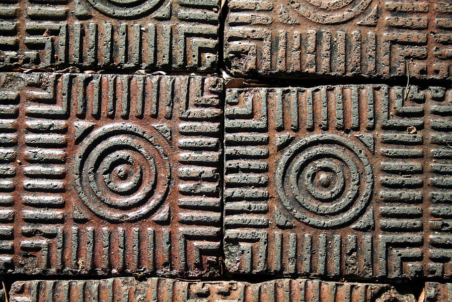 paving bricks, texture, st augustine, circle design, blocks HD wallpaper