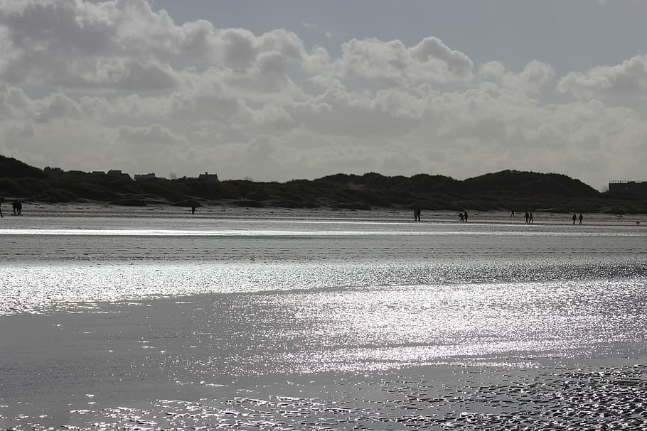 sea, beach, reflections, water, sky, tranquil scene, scenics - nature HD wallpaper