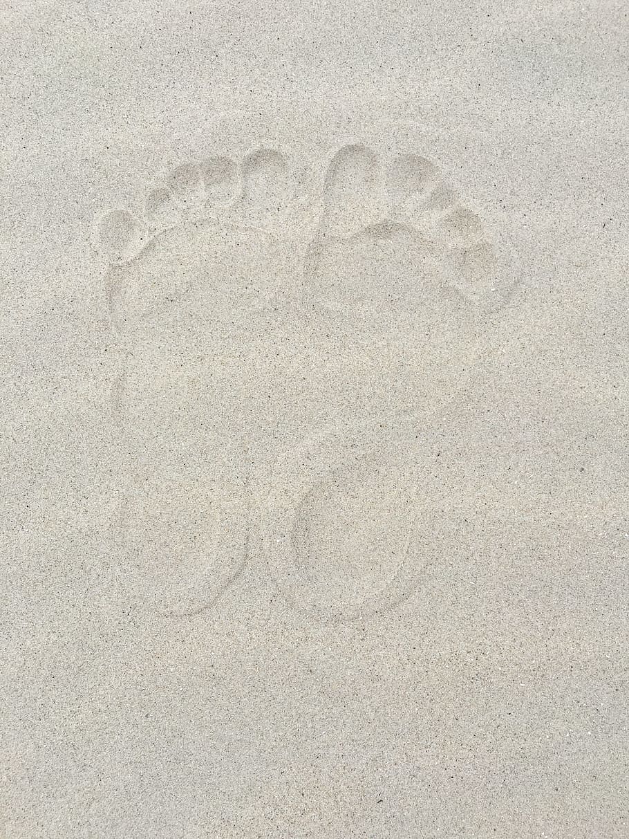 sand, footprints, beach, land, art and craft, creativity, no people HD wallpaper