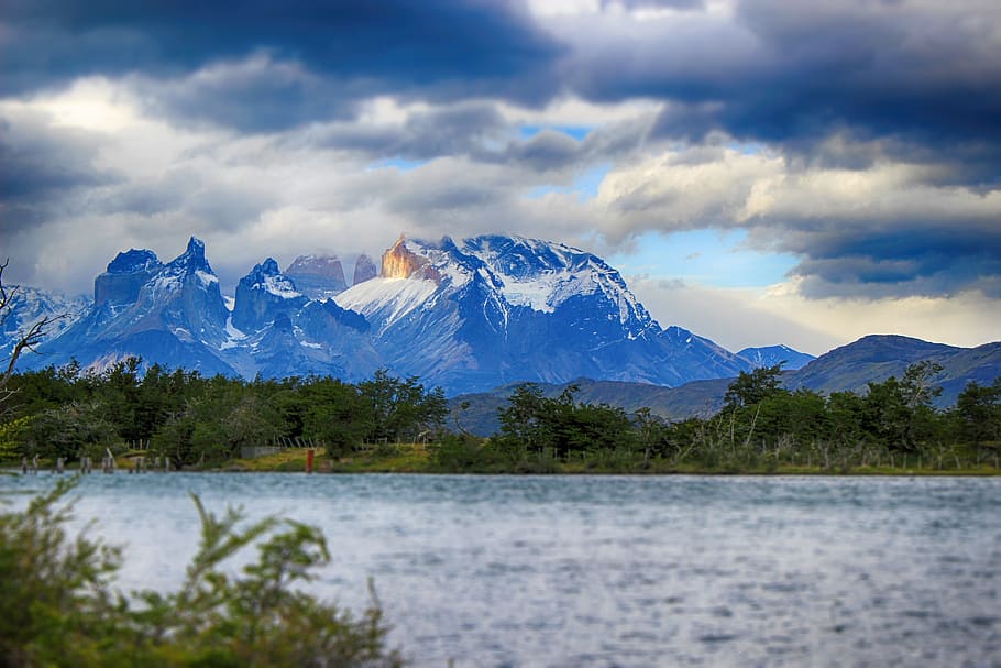 nature, mountain, lake, water, cold temperature, snow, landscape HD wallpaper