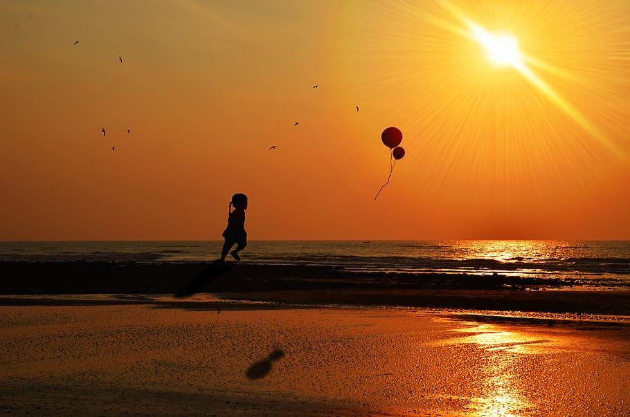 Sunset, Sea, Beach, Ocean, Water, sky, nature, travel, sunrise HD wallpaper