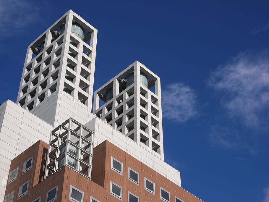 Cube, Tower, Buildings, Towers, city, urban, japan, japanese HD wallpaper