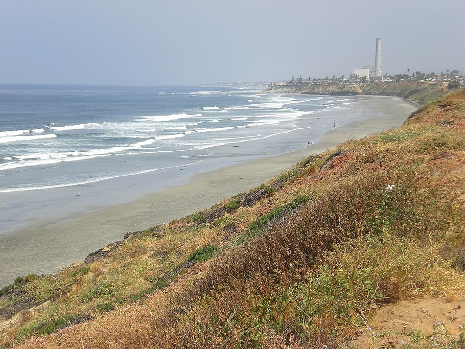 carlsbad, beach, waves, sea, land, water, sky, beauty in nature HD wallpaper