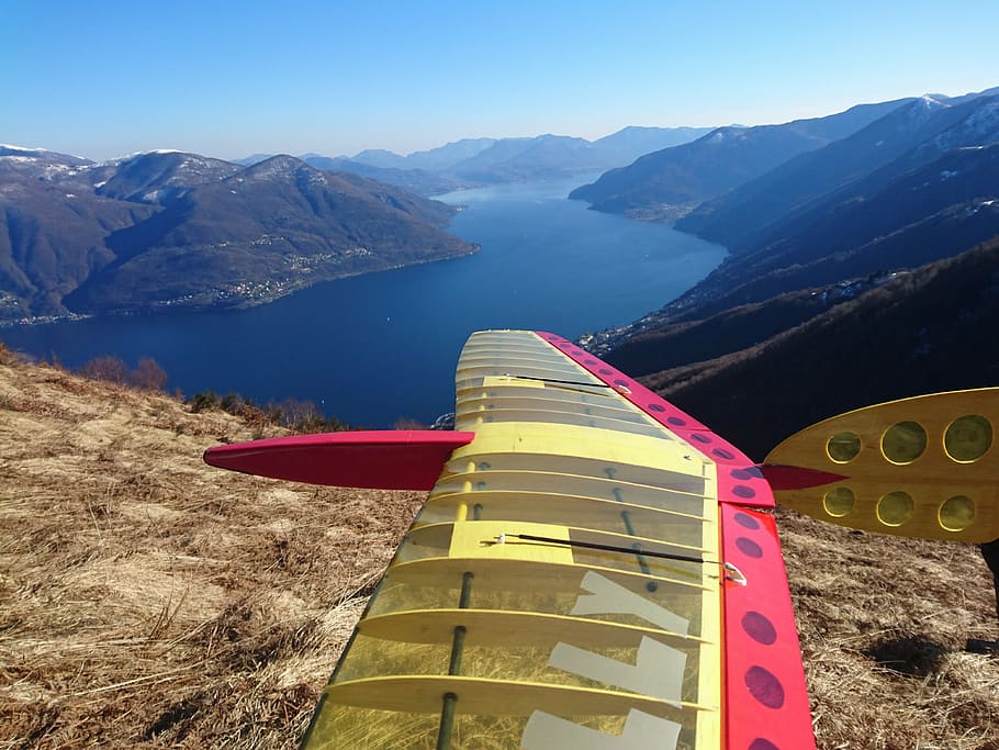 slope, hobbies, flight, landscape, mountain, aerial view, beauty in nature HD wallpaper