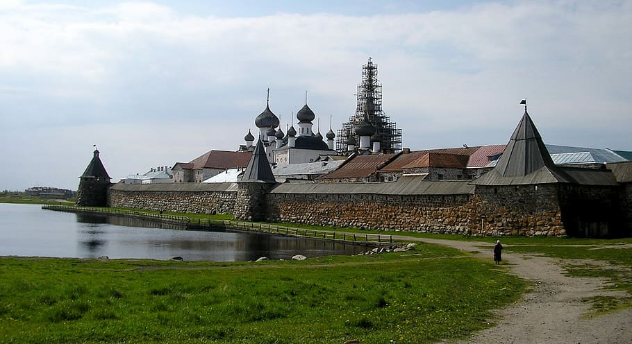 Fortress, Monastery, Road, Tower, Church, cathedral, solovki fortress HD wallpaper