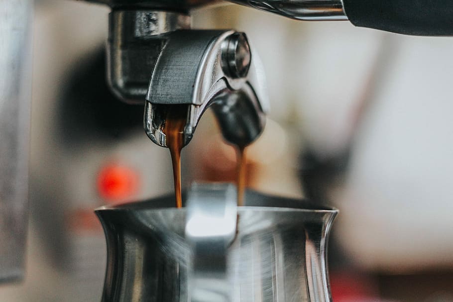 close-up photography of coffee being poured on kettle, untitled HD wallpaper