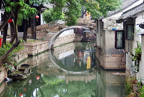 HD wallpaper: roof, water, bridge, China, Xi Que Po Lu, Hunan ...