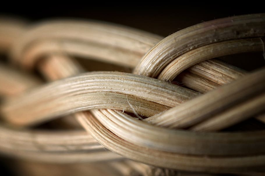 selective photography of beige woven strap, basket, scuttle HD wallpaper