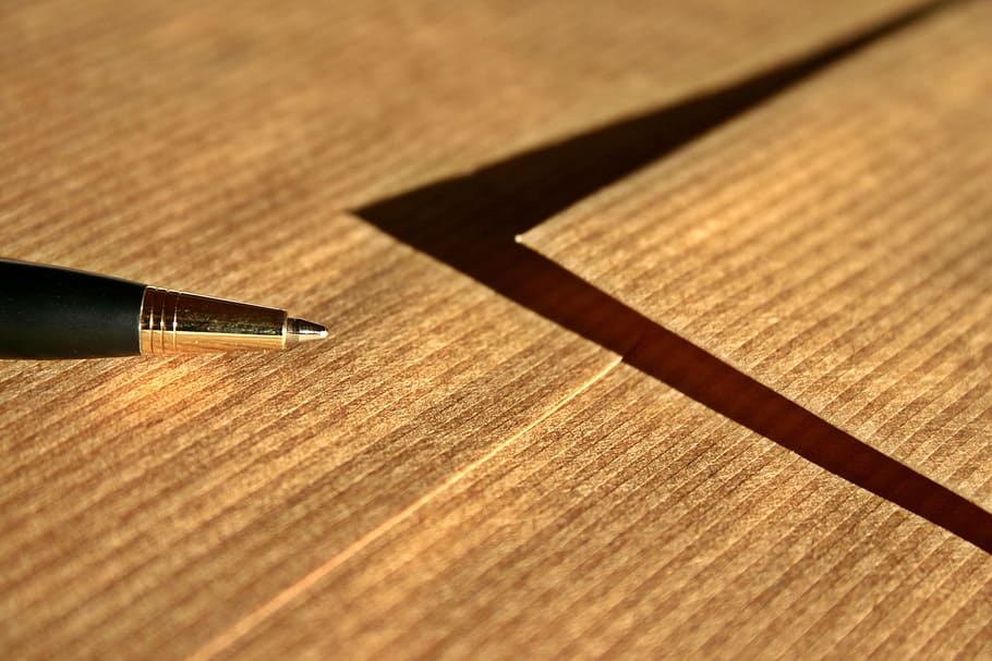 black pen on table, letters, leave, envelope, post, greetings HD wallpaper