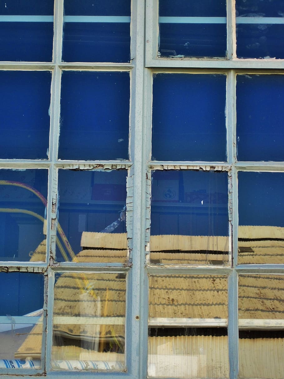 window, frame, glass, panes, reflection, blue, architecture HD wallpaper