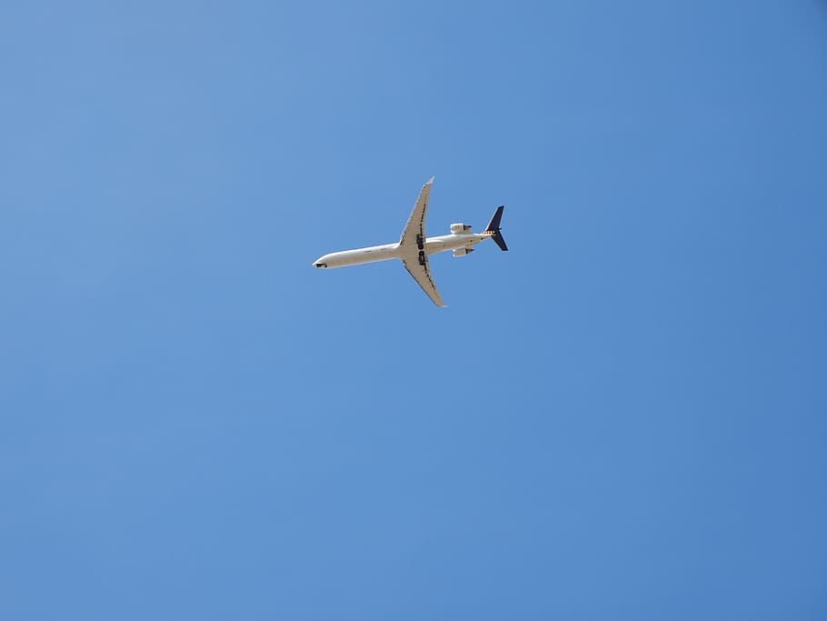 aircraft, sky, fly, blue, flyer, aircraft noise, travel, off on holiday HD wallpaper