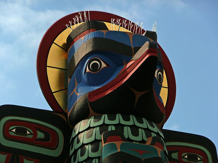 Totem, Head, Wooden, Native, Ethnic, indian, tribal, culture