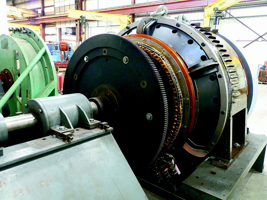 photography of black and gray industrial machine, railroad generator HD wallpaper