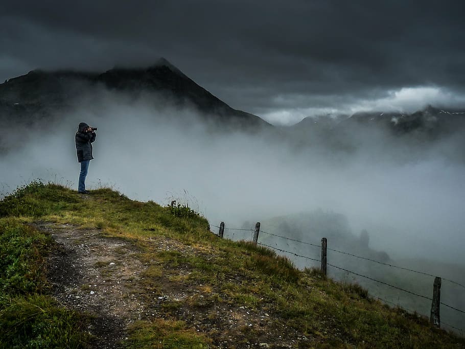 fog, mountains, landscape, mood, beauty in nature, scenics - nature HD wallpaper