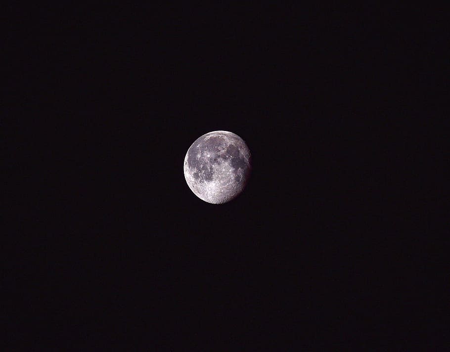 waning gibbous march moon, nature, skyscape, landscape, luminous, HD wallpaper