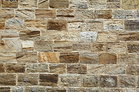 close up photo of brown brick wall, abstract, background, eroded HD wallpaper