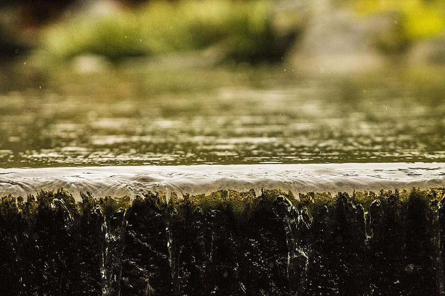 closeup photography of water stream, body of water, Kubota, Spring HD wallpaper