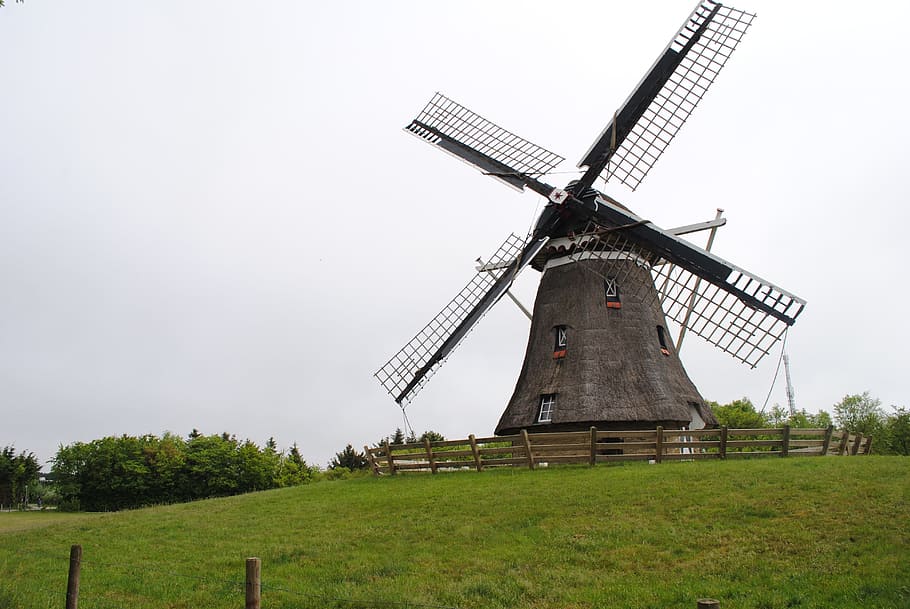 Mill, Ameland, Wind, wind power, alternative energy, wind turbine HD wallpaper