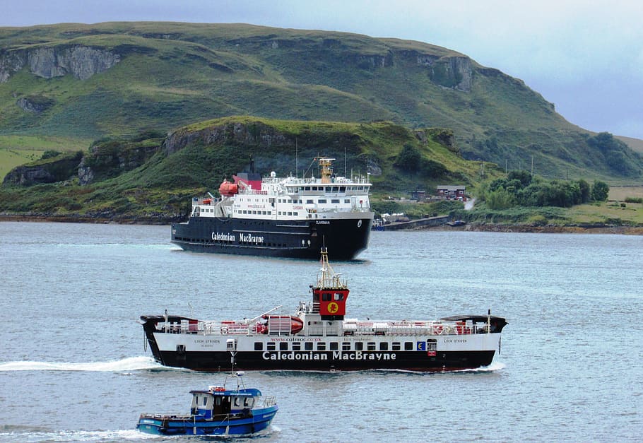 scotland, oban, ferry, calmac, caledonian macbrayne, transportation, HD wallpaper
