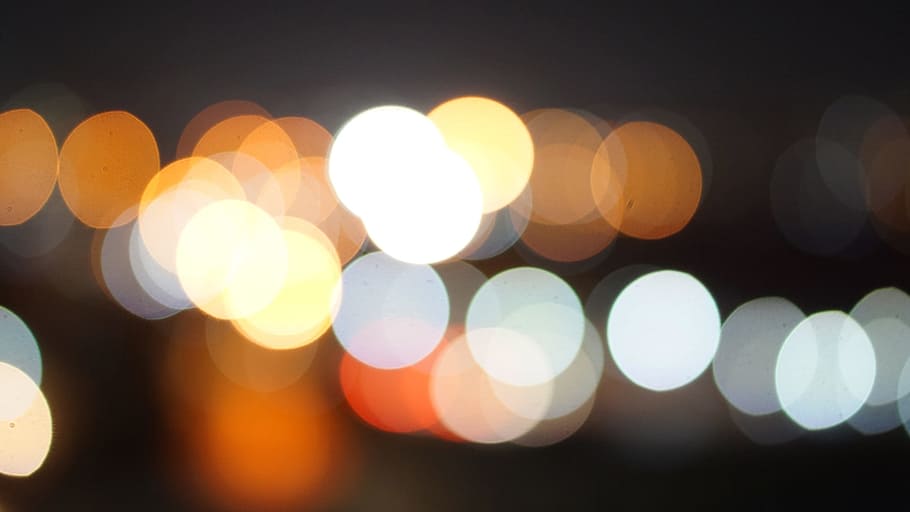 photo of bokeh effects of lights, night, blur, city, urban HD wallpaper