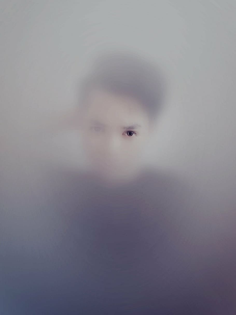 portrait, creative, eye, fuzzy, focus, male, people, small HD wallpaper