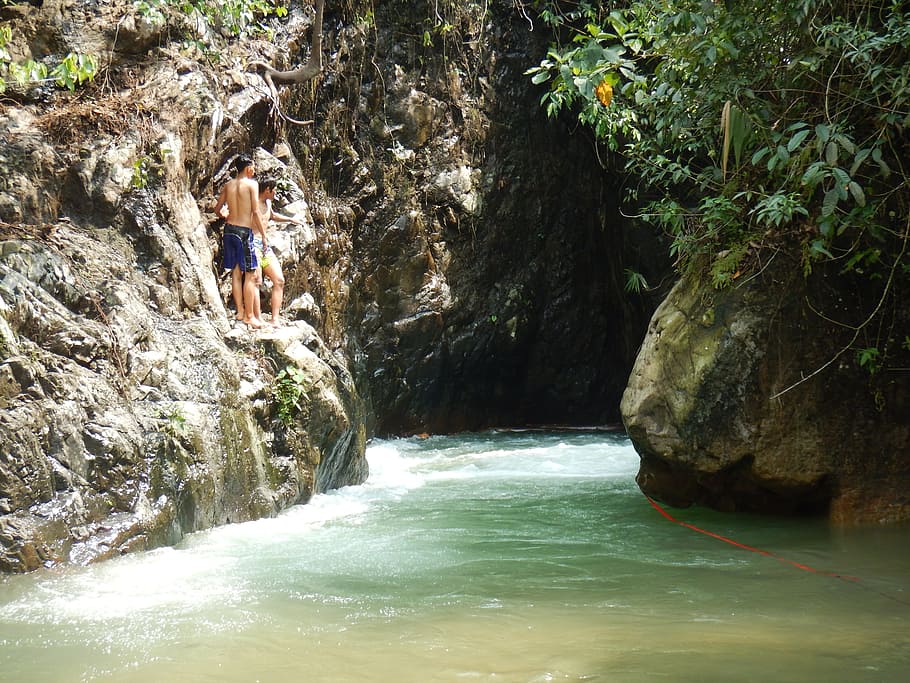 River, Bright, Blue, nature, outdoors, waterfall, people, flowing Water HD wallpaper
