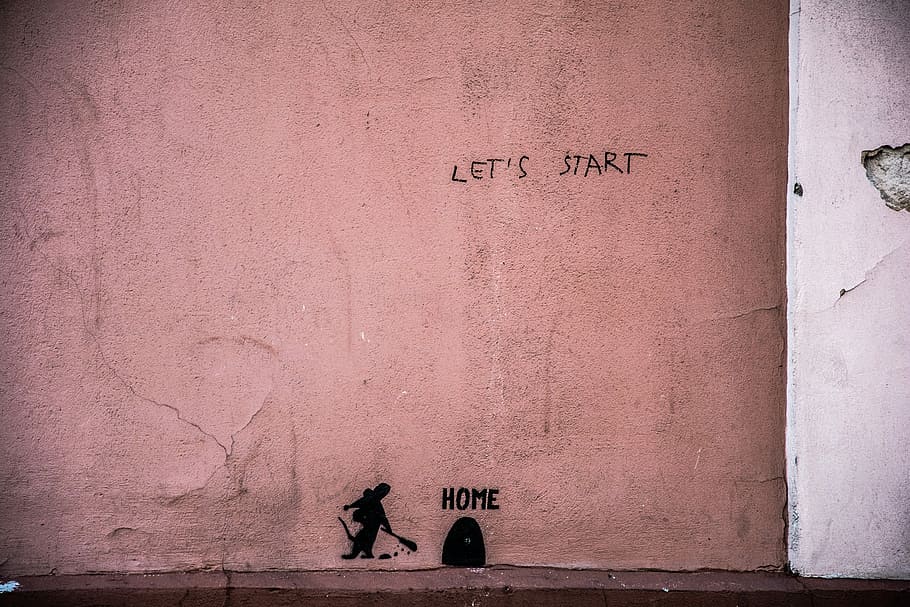 brown painted wall with rat hole, untitled, concrete, pavement HD wallpaper