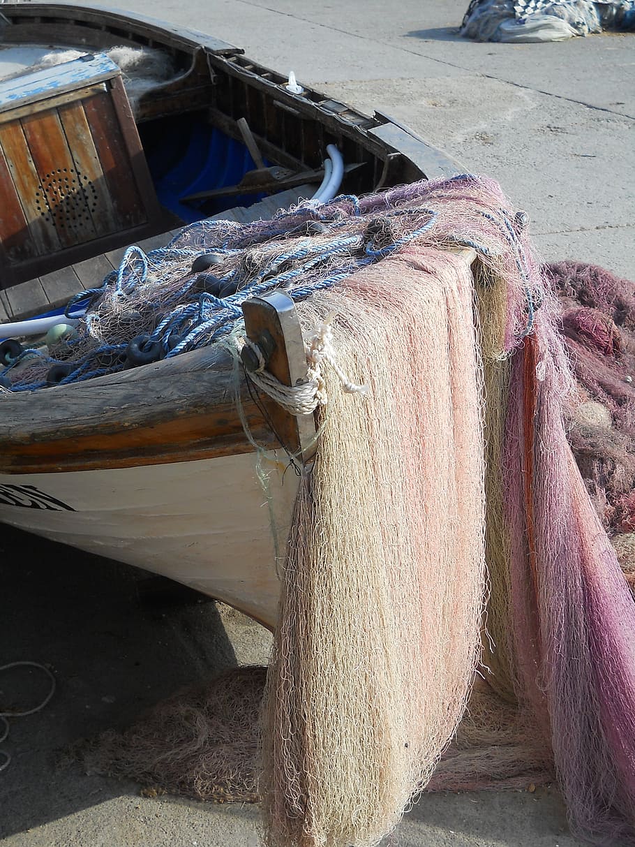 boat, network, marine, day, rope, no people, wood - material HD wallpaper