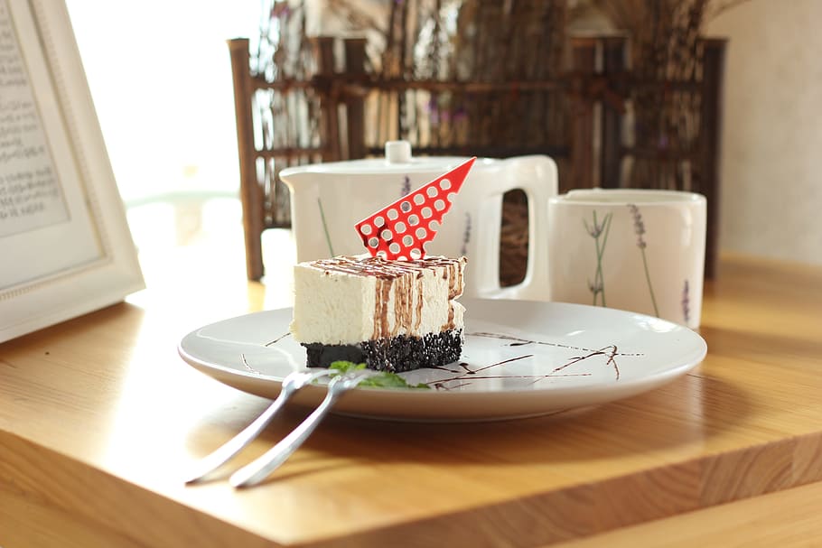coffee, cake, cheesecake, dessert, food, delicious, food and drink HD wallpaper