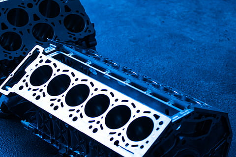 Motor, Engine Block, Cylinder, Technical, blue, abstract, metal HD wallpaper