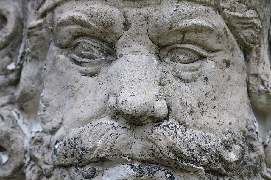 stone man, old, garden, sculpture, art and craft, statue, human representation HD wallpaper