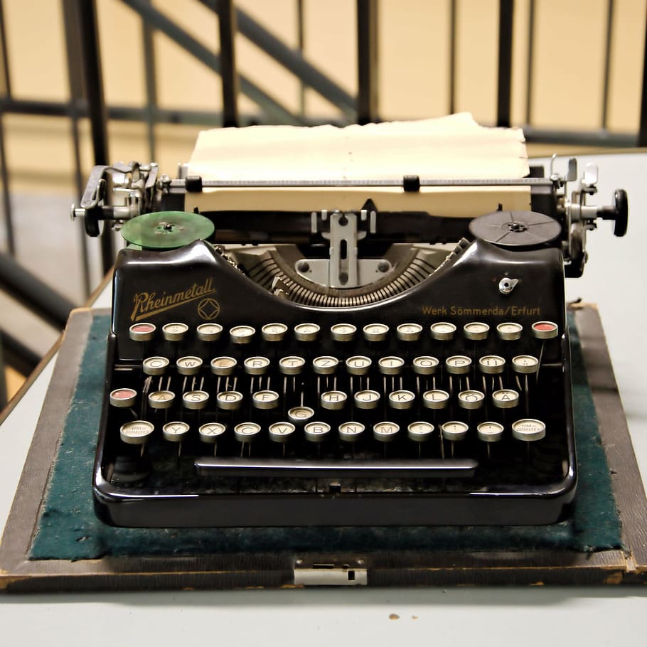 typewriter, old, historically, leave, keys, tap, museum, porzellaneum annaburg HD wallpaper