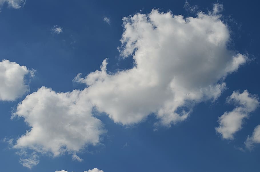 sky, clouds, blue sky, nature, view, the sun, the height of the HD wallpaper