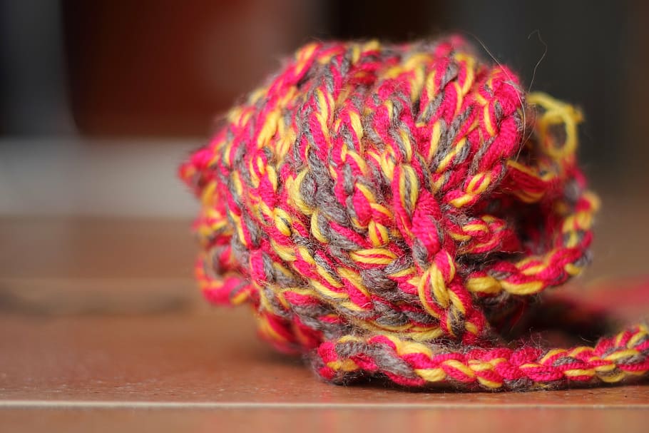 yellow and pink yarn, wool, cat's cradle, knit, hand labor HD wallpaper