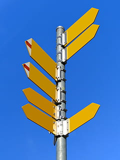 yellow and gray street road signage, signposts, directory, path direction HD wallpaper
