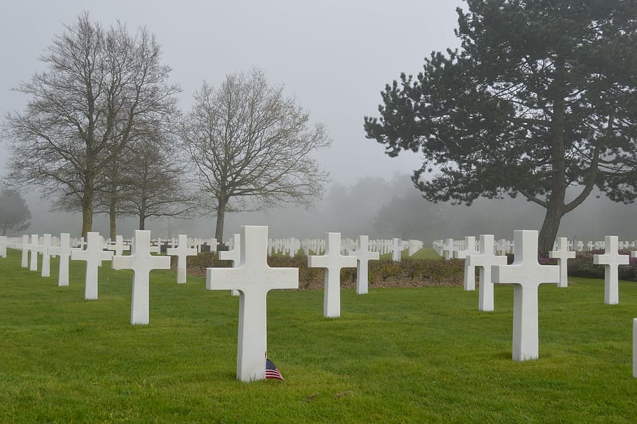 cemetery, american cemetery, landing, d day, commemoration