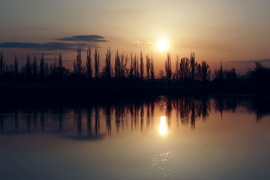 Nature, Sunset, Reflection, Mirror, silence, water, evening HD wallpaper