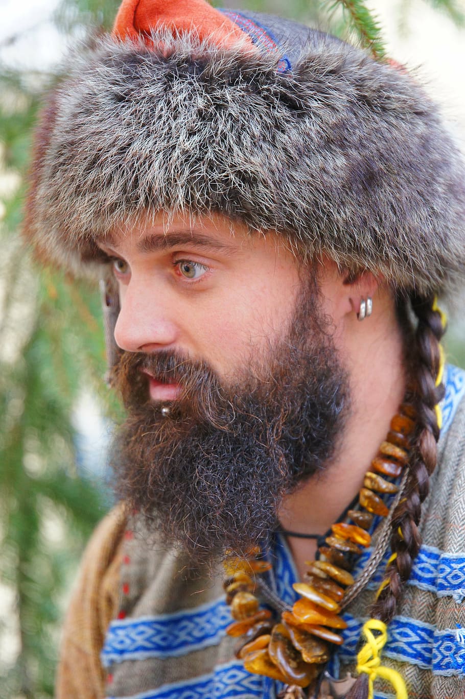 beard, man, modesto, hat, headset, portrait, old man, person HD wallpaper