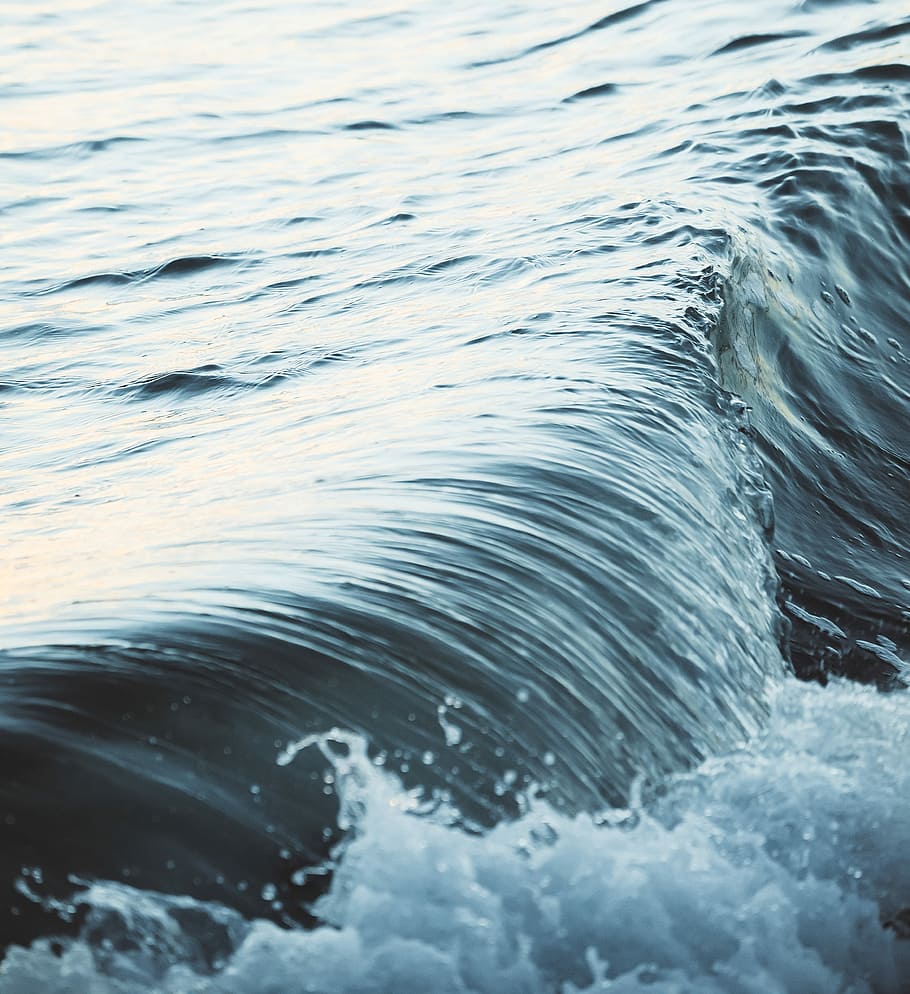 blue seawave, untitled, water, pattern, ripples, waves, motion HD wallpaper